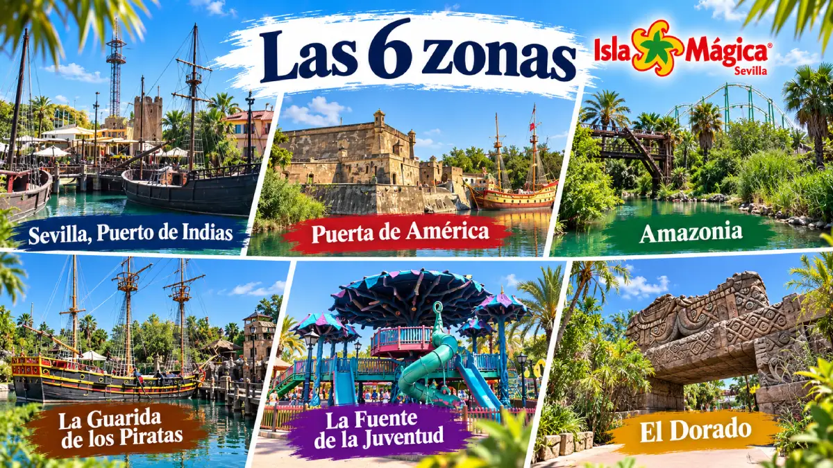 Isla Mágica Sevilla - Zonas del Parque